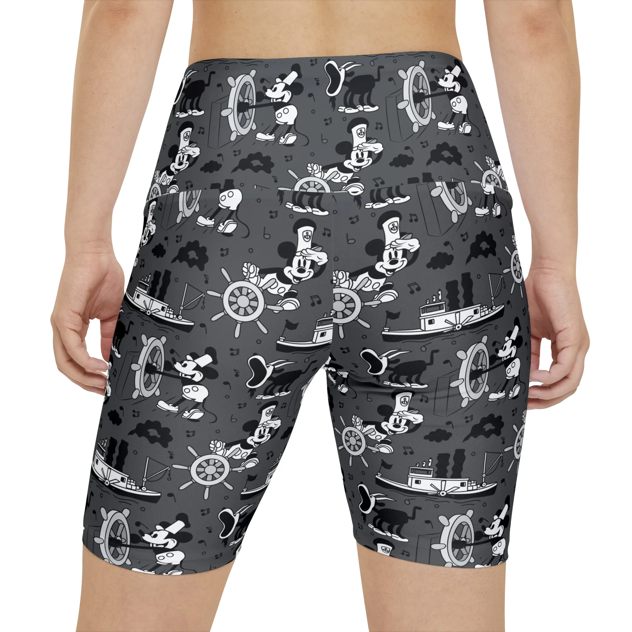 Steamboat Mickey Women's Athletic Workout Shorts