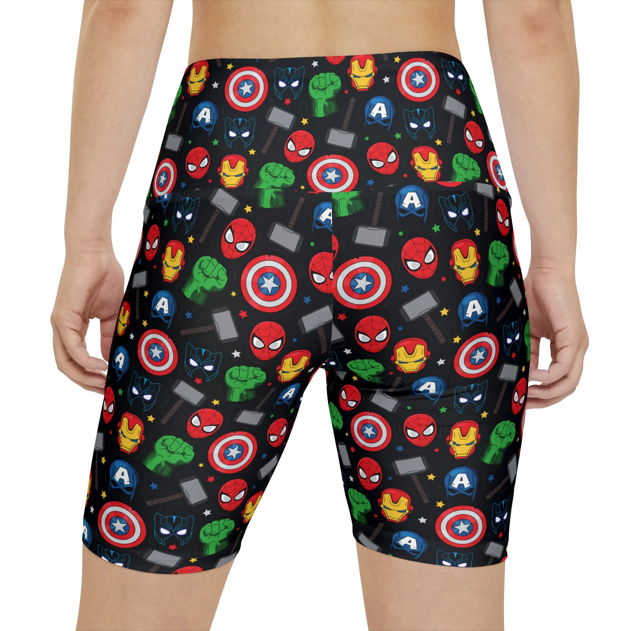 Super Heroes Women's Athletic Workout Shorts