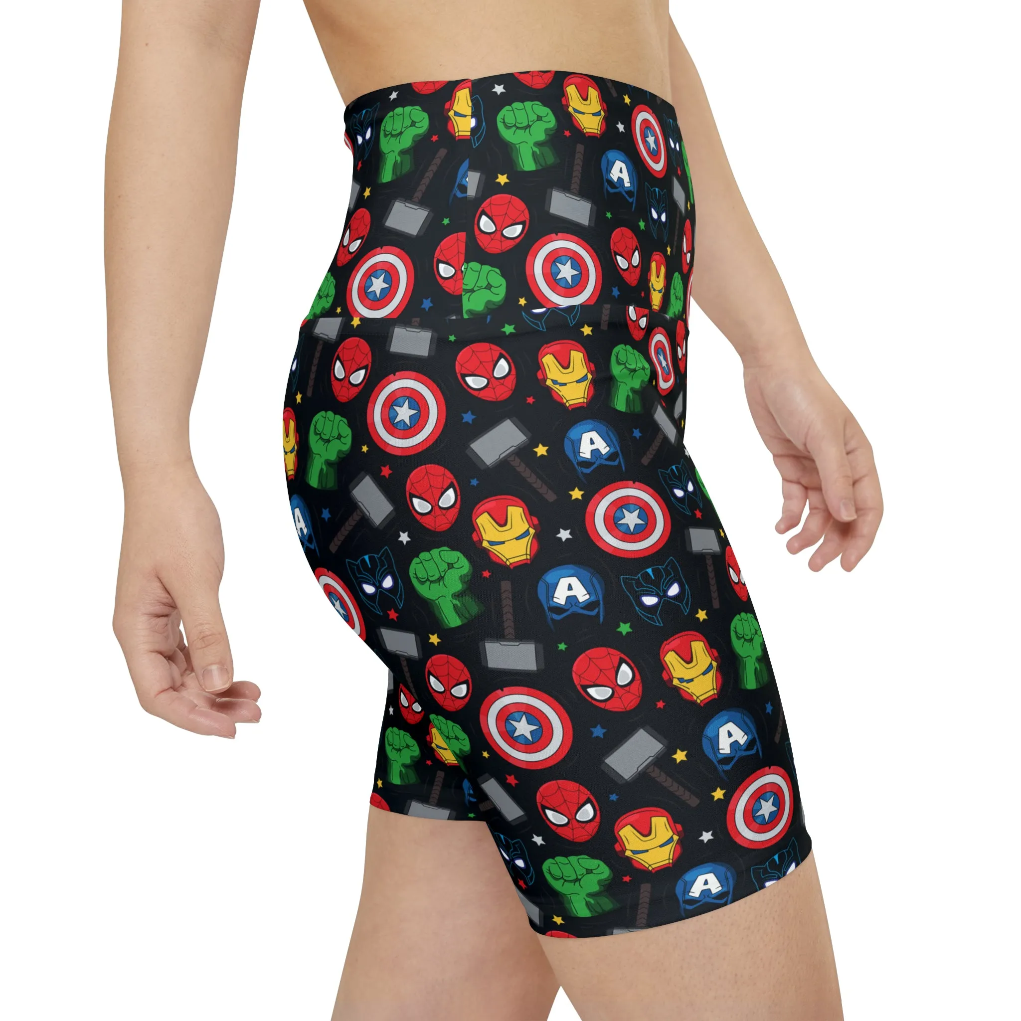 Super Heroes Women's Athletic Workout Shorts