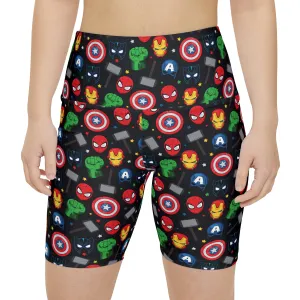 Super Heroes Women's Athletic Workout Shorts