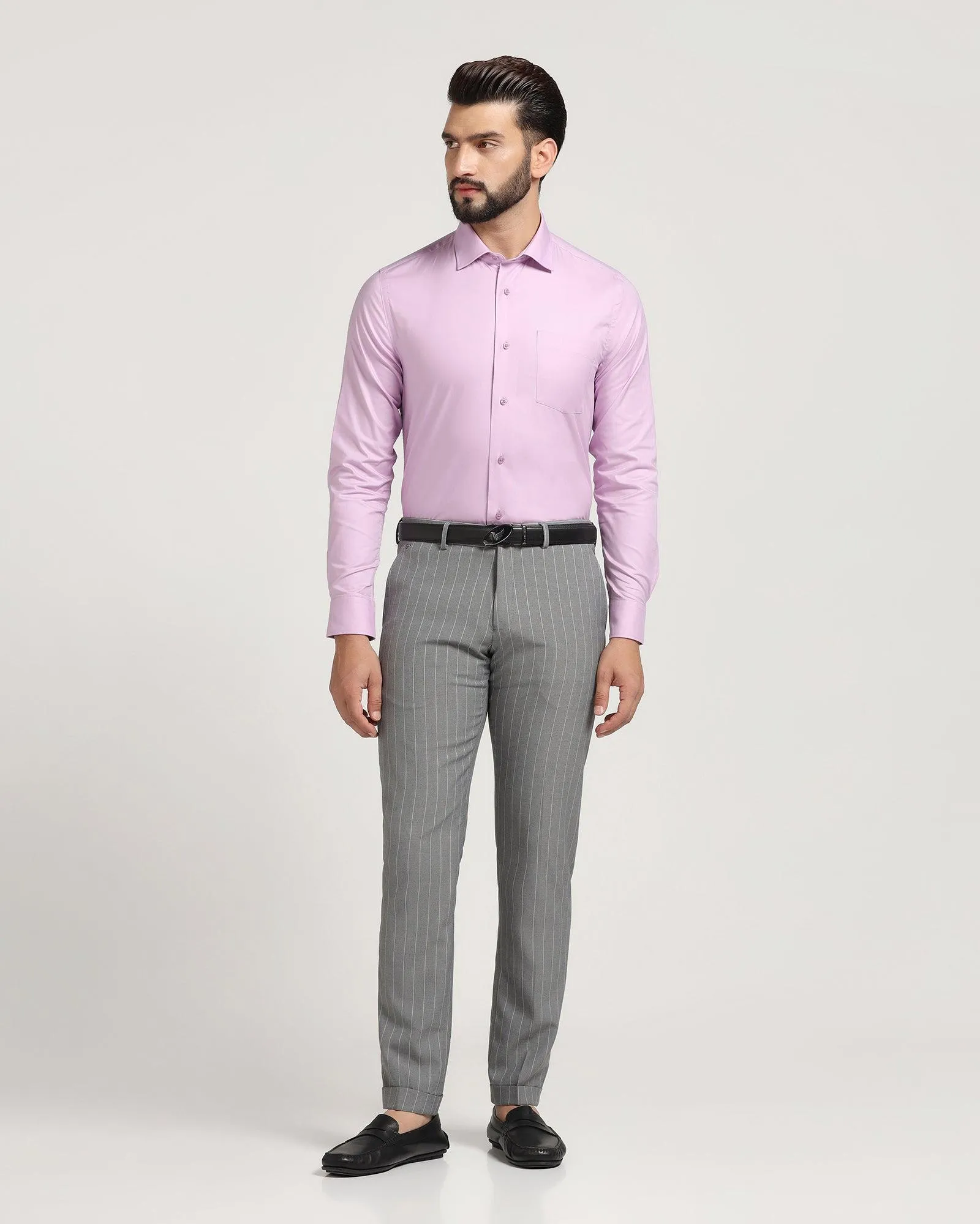 Super Slim Phoenix Formal Charcoal Striped Trouser - Hamlet