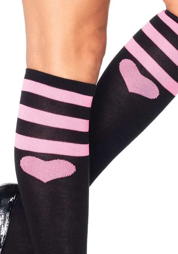 Sweetheart Athletic [Black] | KNEE SOCKS