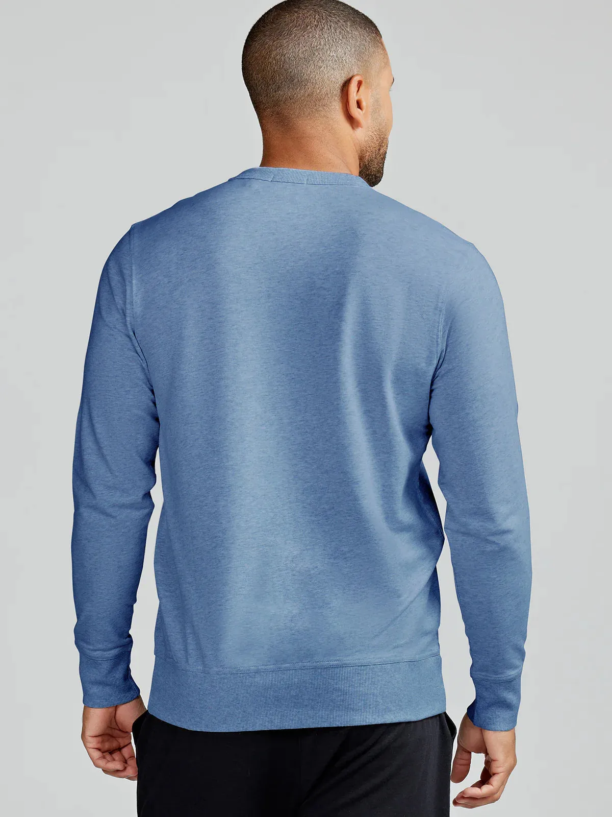 tasc Performance Men's Varsity French Terry Sweatshirt in Chambray Heather