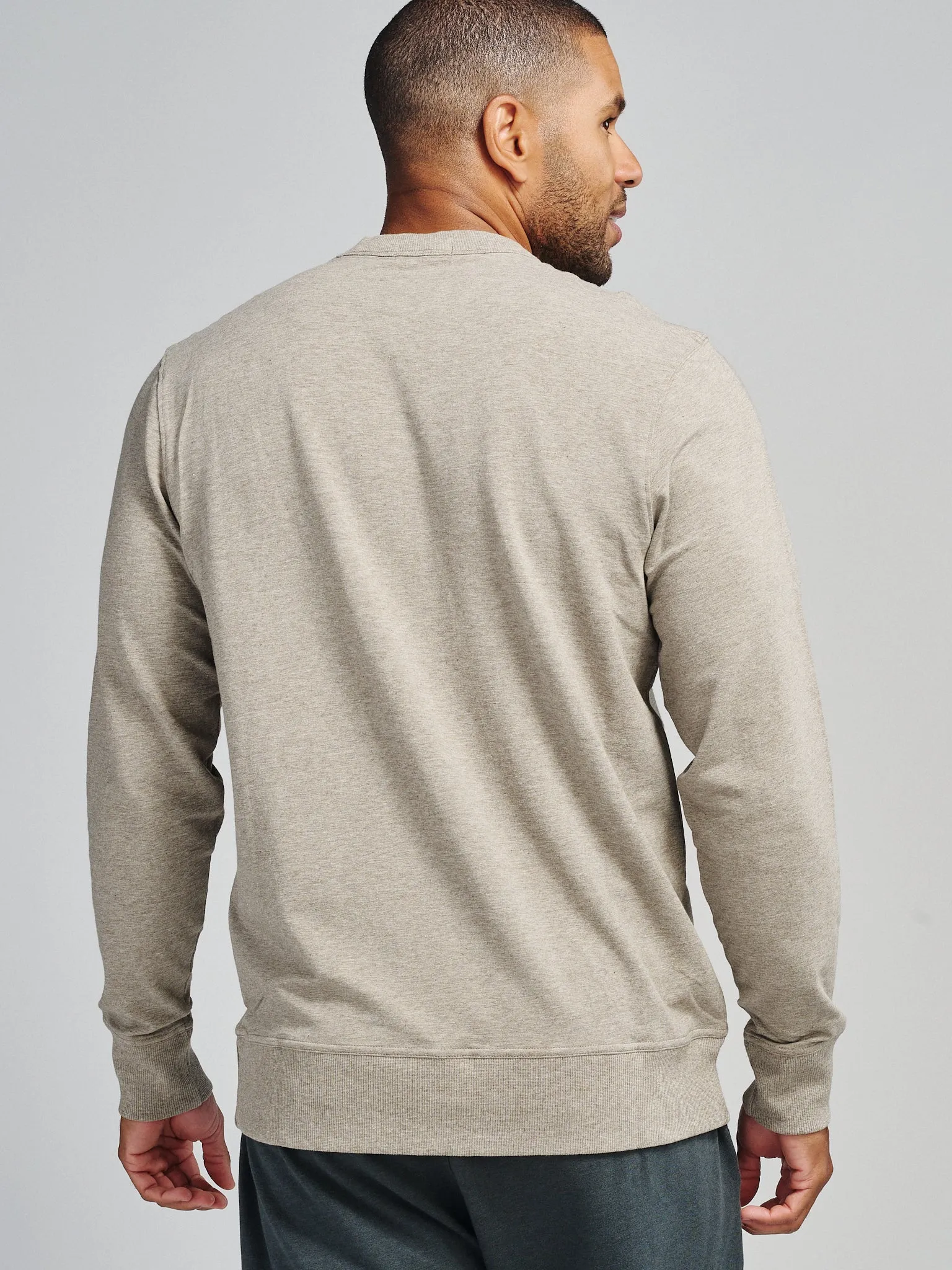 tasc Performance Men's Varsity French Terry Sweatshirt in Gray Oak Heather