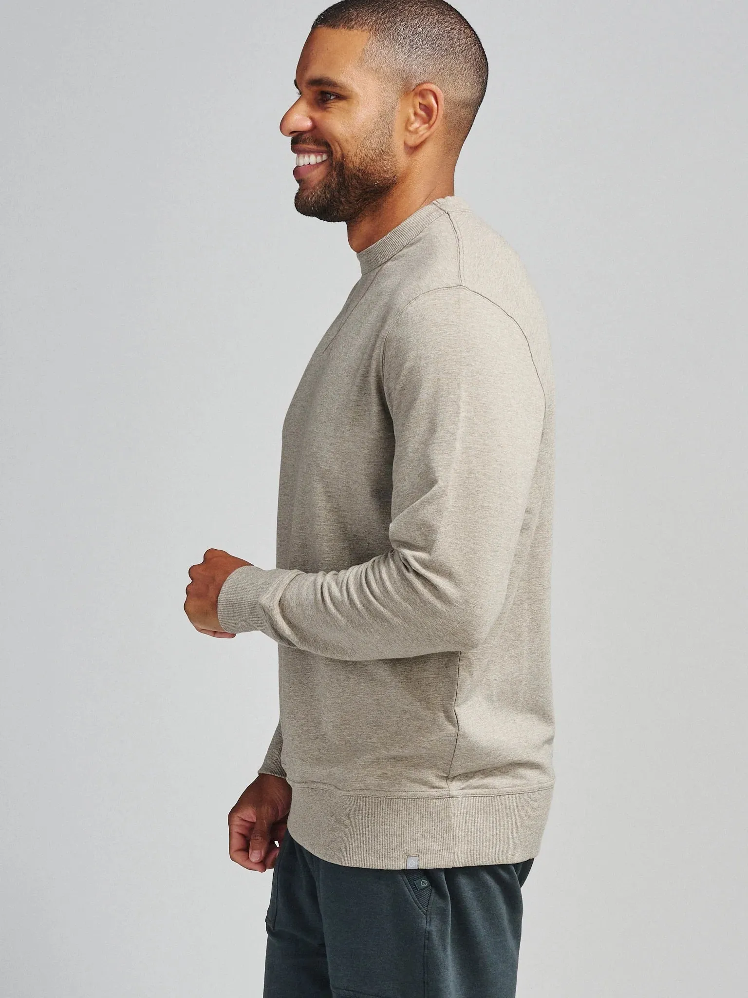 tasc Performance Men's Varsity French Terry Sweatshirt in Gray Oak Heather