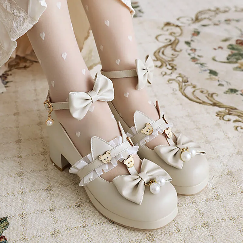 Uniwim Bear Lace Bow Shoes SE21510