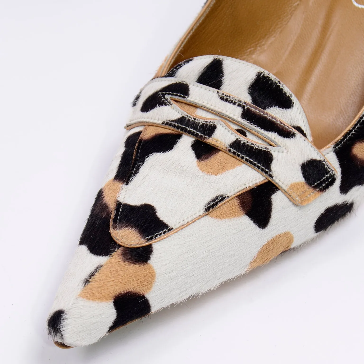 Valentino Garavani Pony Fur Leopard Print Pumps With Wood Heel