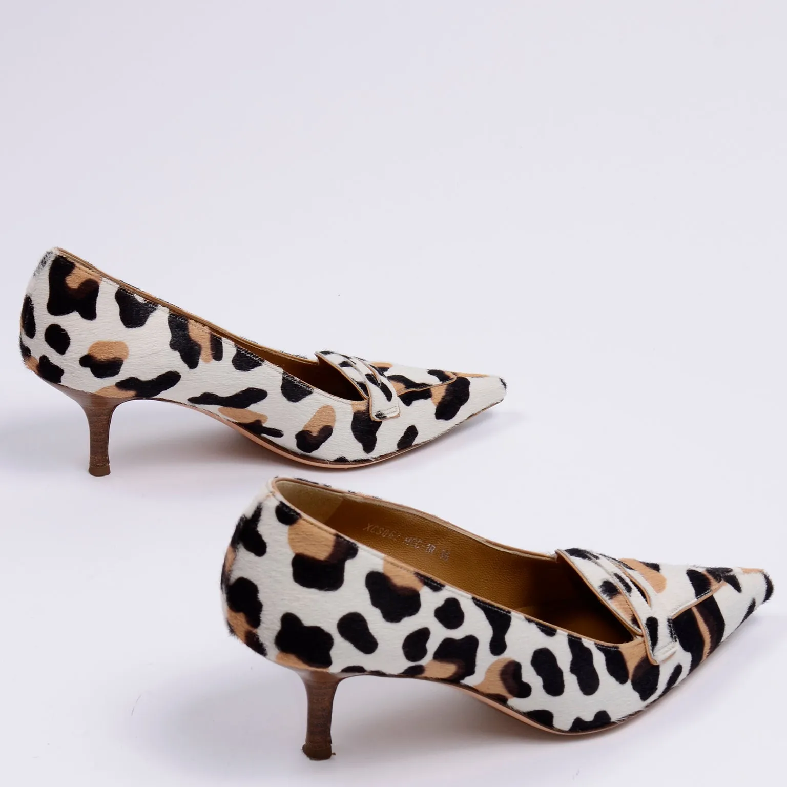 Valentino Garavani Pony Fur Leopard Print Pumps With Wood Heel