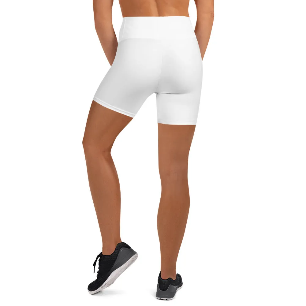 White High Waist Yoga Shorts