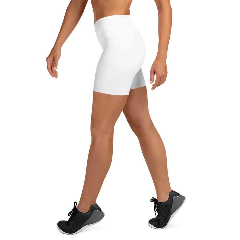 White High Waist Yoga Shorts