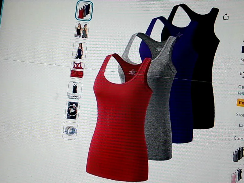 Women's 4 Pack Basic Athletic Racerback Tank Tops