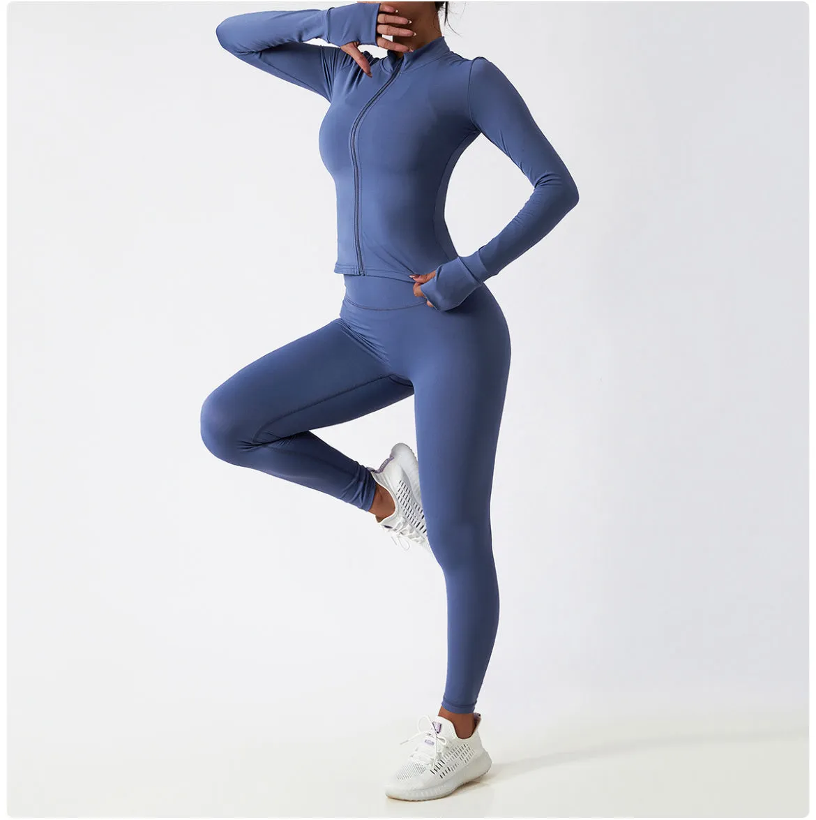 Women's Gym Wear Workout Suit Set, Athletic Sports Sweatsuit Tracksuit 2 Pcs