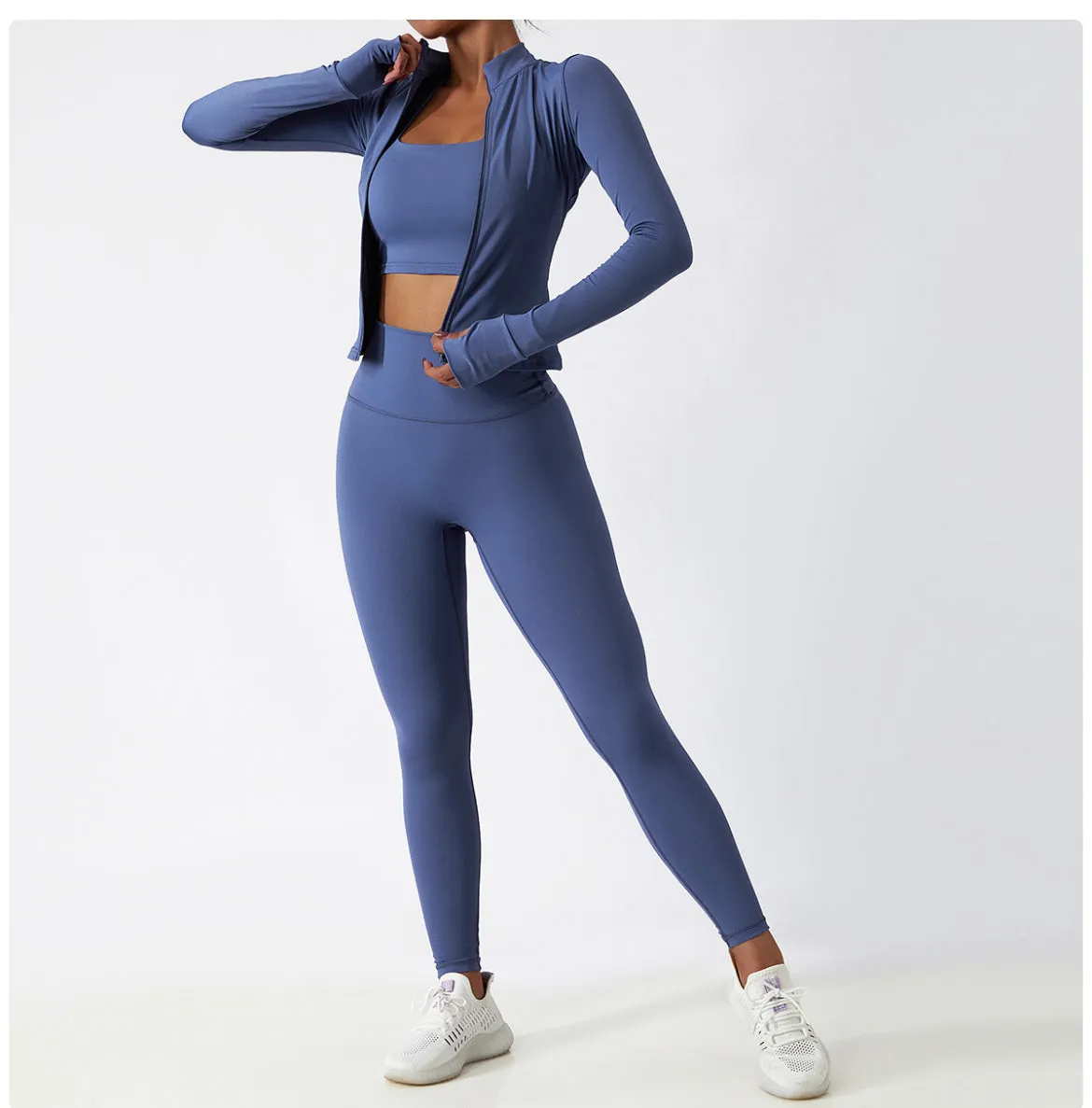 Women's Gym Wear Workout Suit Set, Athletic Sports Sweatsuit Tracksuit 2 Pcs