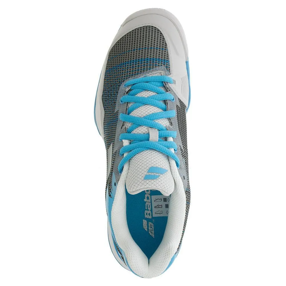 Women's Jet Mach I Silver and Horizon Blue Tennis Shoes