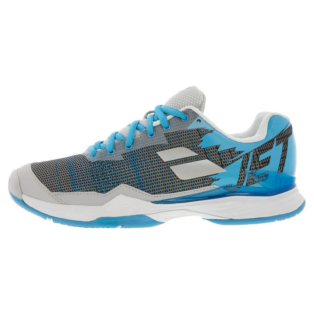 Women's Jet Mach I Silver and Horizon Blue Tennis Shoes