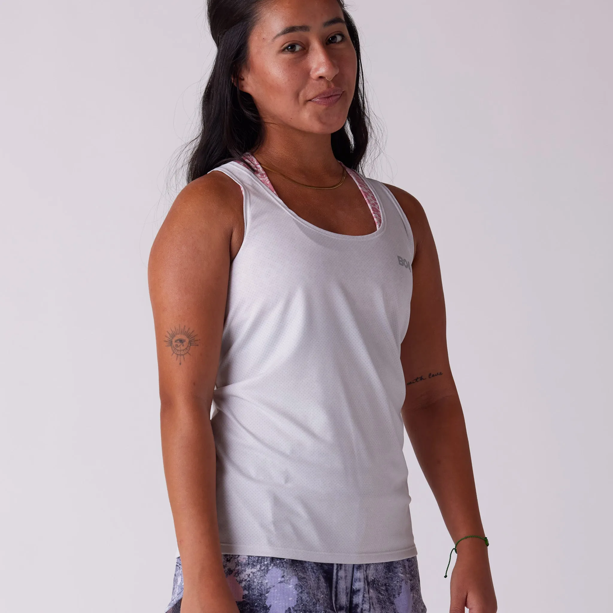 Women's Vapor Lite Tempo Tank - Heather Vintage Wht