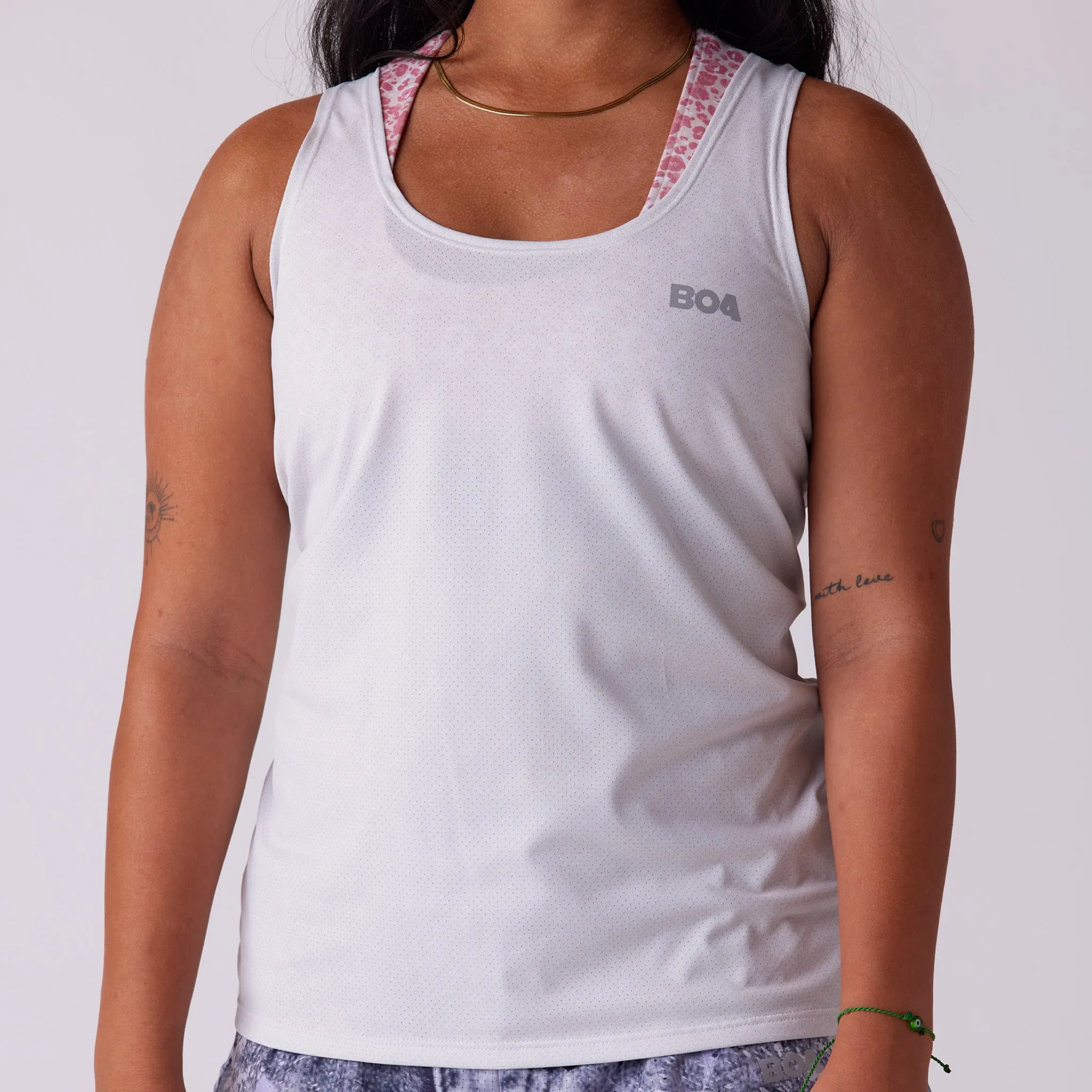 Women's Vapor Lite Tempo Tank - Heather Vintage Wht