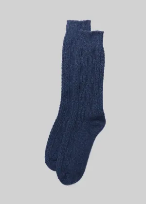 Wool Silk Cable Knit Sock