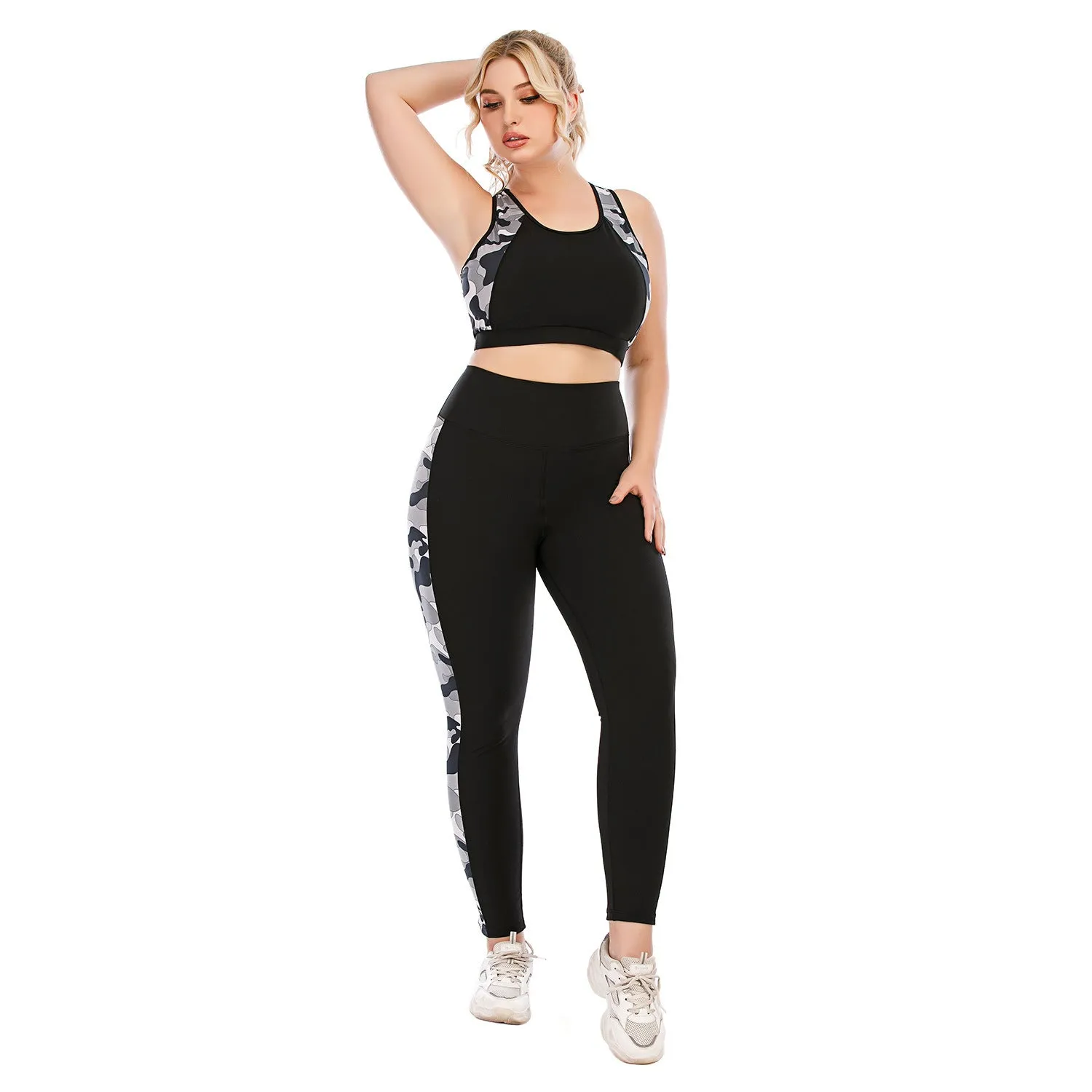 Workout Clothes Suit Plus Size Yoga Clothes Tight-Fitting  Pants Sports Bra